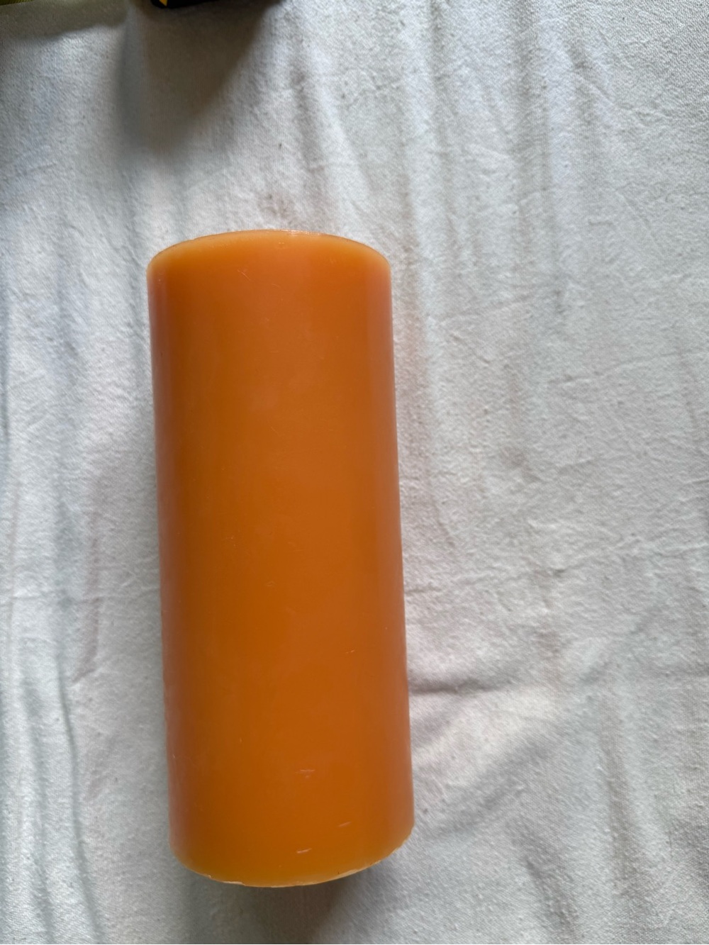 Elegant Orange Pillar Candle — Smooth Finish